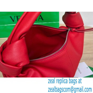 Bottega Veneta mini leather double knot top handle bag Red