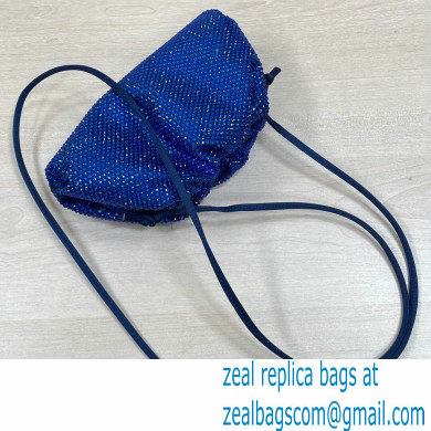 Bottega Veneta mini pouch rhinestone-embellished satin clutch bag with strap Blue