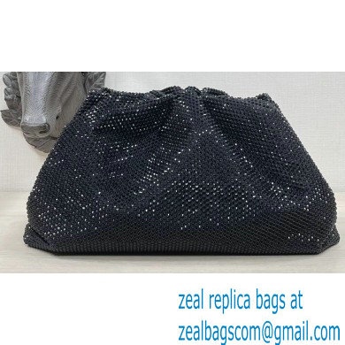 Bottega Veneta pouch rhinestone-embellished satin clutch bag Black - Click Image to Close