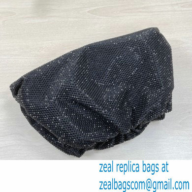 Bottega Veneta pouch rhinestone-embellished satin clutch bag Black