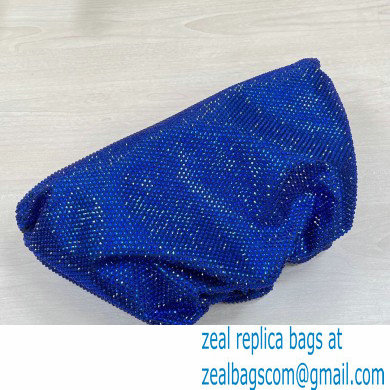 Bottega Veneta pouch rhinestone-embellished satin clutch bag Blue
