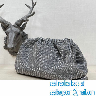 Bottega Veneta pouch rhinestone-embellished satin clutch bag Gray