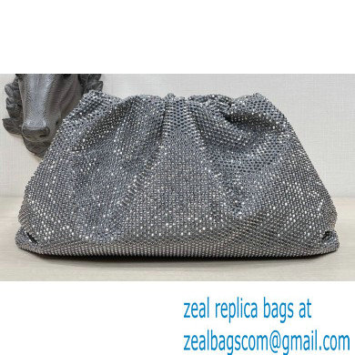 Bottega Veneta pouch rhinestone-embellished satin clutch bag Gray