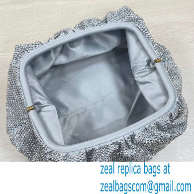 Bottega Veneta pouch rhinestone-embellished satin clutch bag Light Gray