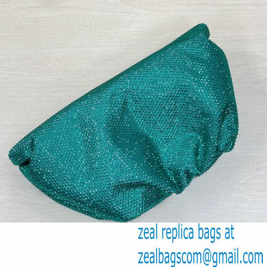 Bottega Veneta pouch rhinestone-embellished satin clutch bag Light Green