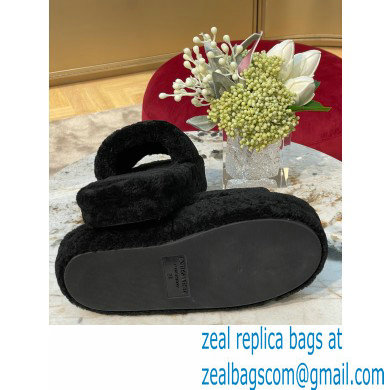 Bottega Veneta resort teddy Shearling slides Black 2022