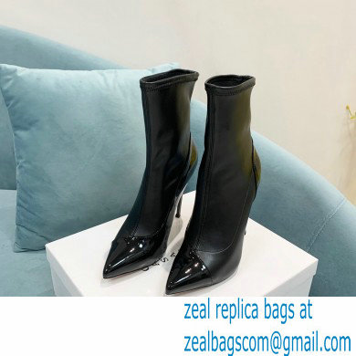 Casadei Heel 12cm Blade Leather ankle boots Patent Black 2022