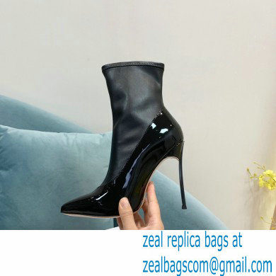 Casadei Heel 12cm Blade Leather ankle boots Patent Black 2022 - Click Image to Close