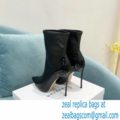 Casadei Heel 12cm Blade Leather ankle boots Patent Black 2022