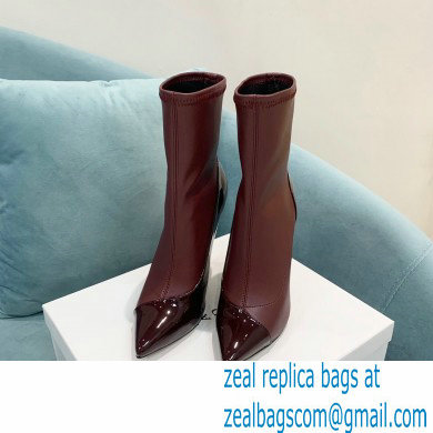 Casadei Heel 12cm Blade Leather ankle boots Patent Burgundy 2022