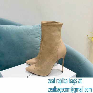 Casadei Heel 12cm Blade Leather ankle boots Suede Beige 2022