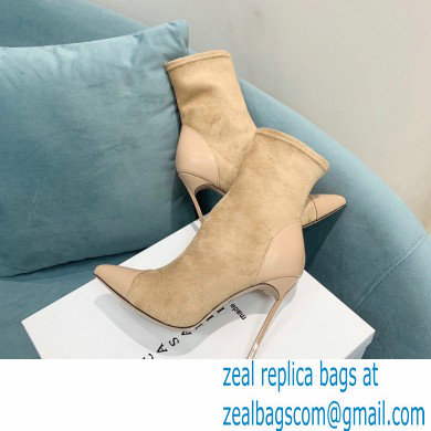 Casadei Heel 12cm Blade Leather ankle boots Suede Beige 2022