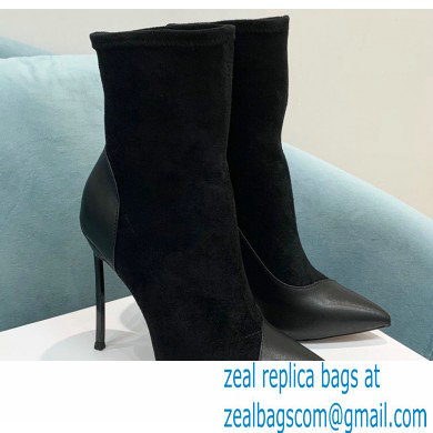 Casadei Heel 12cm Blade Leather ankle boots Suede Black 2022 - Click Image to Close