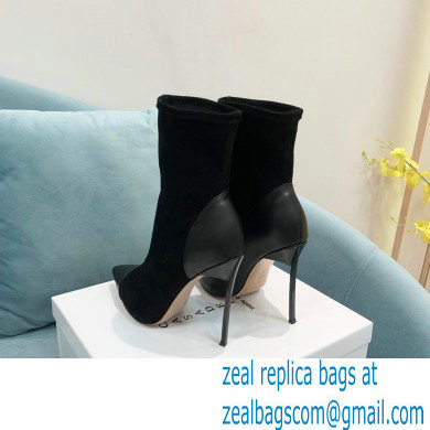 Casadei Heel 12cm Blade Leather ankle boots Suede Black 2022