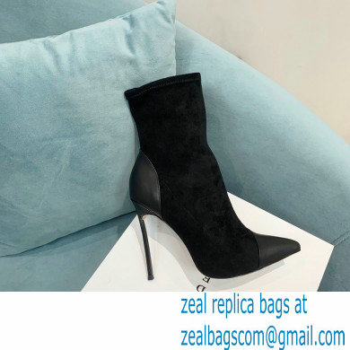 Casadei Heel 12cm Blade Leather ankle boots Suede Black 2022