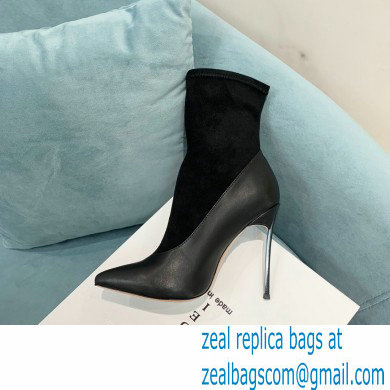 Casadei Heel 12cm Blade Leather ankle boots Suede Black 2022