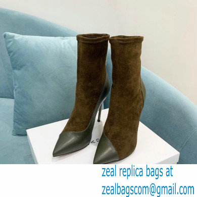 Casadei Heel 12cm Blade Leather ankle boots Suede Olive Green 2022 - Click Image to Close