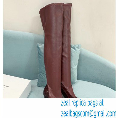 Casadei Heel 12cm Blade Leather over-the-knee boots Patent Burgundy 2022 - Click Image to Close