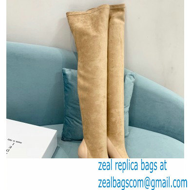 Casadei Heel 12cm Blade Leather over-the-knee boots Suede Beige 2022