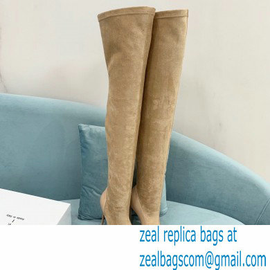 Casadei Heel 12cm Blade Leather over-the-knee boots Suede Beige 2022 - Click Image to Close