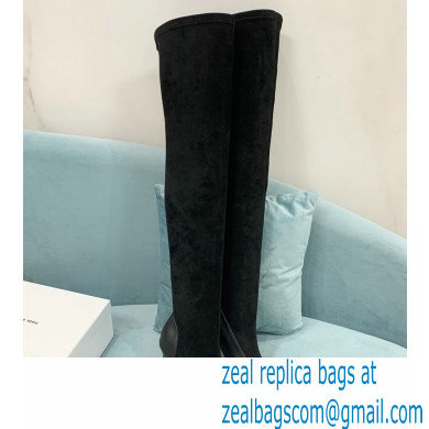 Casadei Heel 12cm Blade Leather over-the-knee boots Suede Black 2022 - Click Image to Close