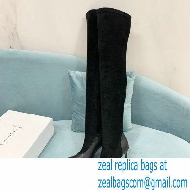 Casadei Heel 12cm Blade Leather over-the-knee boots Suede Black 2022 - Click Image to Close