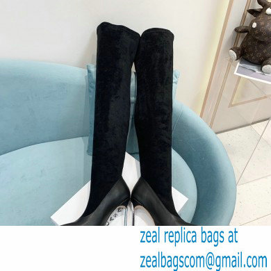 Casadei Heel 12cm Blade Leather over-the-knee boots Suede Black 2022 - Click Image to Close