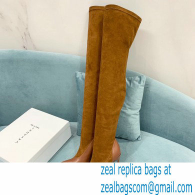 Casadei Heel 12cm Blade Leather over-the-knee boots Suede Brown 2022