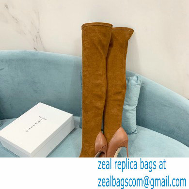 Casadei Heel 12cm Blade Leather over-the-knee boots Suede Brown 2022 - Click Image to Close