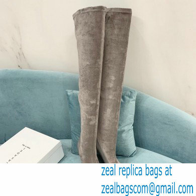 Casadei Heel 12cm Blade Leather over-the-knee boots Suede Gray 2022 - Click Image to Close