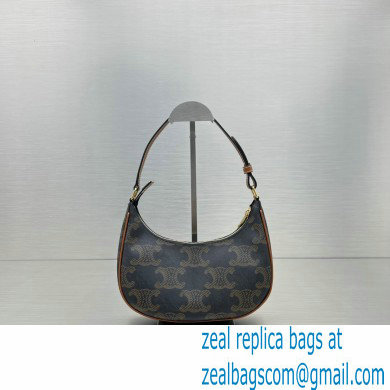 Celine Ava Bag in Triomphe Canvas XL and Calfskin 60054 Brown