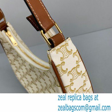 Celine Ava Bag in Triomphe Canvas and calfskin 60054 White