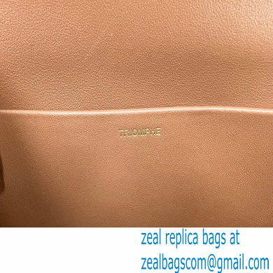 Celine CHAIN Shoulder Bag CUIR Triomphe in Triomphe canvas and calfskin 60236 Brown - Click Image to Close