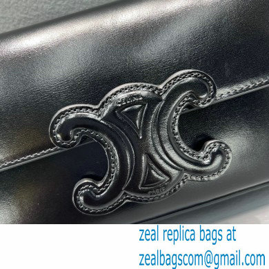Celine CHAIN Shoulder Bag CUIR Triomphe in shiny calfskin 60236 Black/Gold