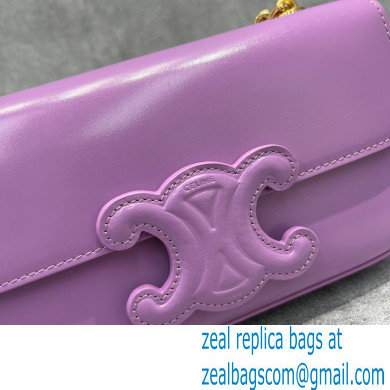 Celine CHAIN Shoulder Bag CUIR Triomphe in shiny calfskin 60236 Purple - Click Image to Close