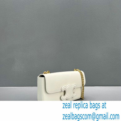 Celine CHAIN Shoulder Bag CUIR Triomphe in shiny calfskin 60236 White