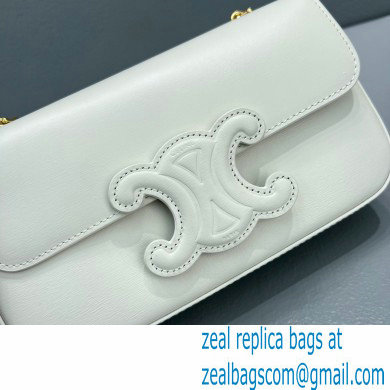 Celine CHAIN Shoulder Bag CUIR Triomphe in shiny calfskin 60236 White