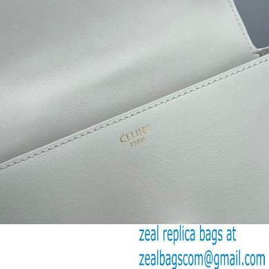 Celine CHAIN Shoulder Bag CUIR Triomphe in shiny calfskin 60236 White - Click Image to Close