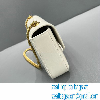 Celine CHAIN Shoulder Bag CUIR Triomphe in shiny calfskin 60236 White