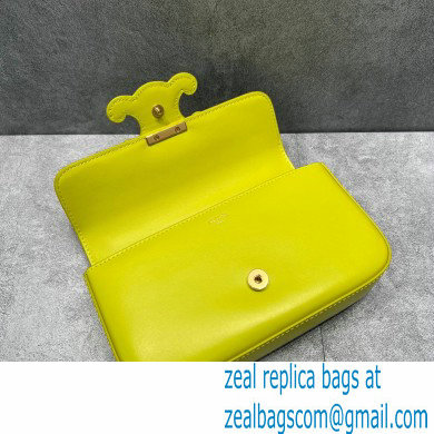 Celine CHAIN Shoulder Bag CUIR Triomphe in shiny calfskin 60236 Yellow Green