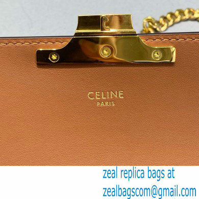 Celine CHAIN Shoulder Bag Triomphe in Triomphe canvas and calfskin 60215 Brown