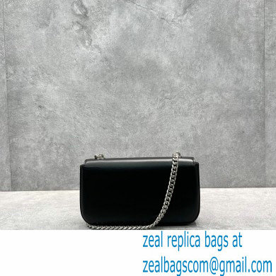 Celine CHAIN Shoulder Bag Triomphe in shiny calfskin 60215 Black/Silver - Click Image to Close