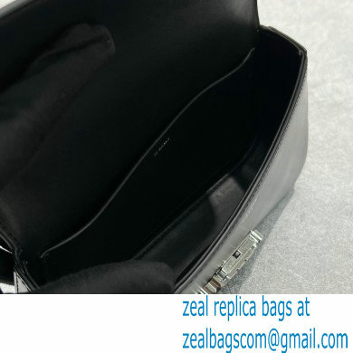 Celine CHAIN Shoulder Bag Triomphe in shiny calfskin 60215 Black/Silver - Click Image to Close