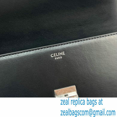 Celine CHAIN Shoulder Bag Triomphe in shiny calfskin 60215 Black/Silver - Click Image to Close