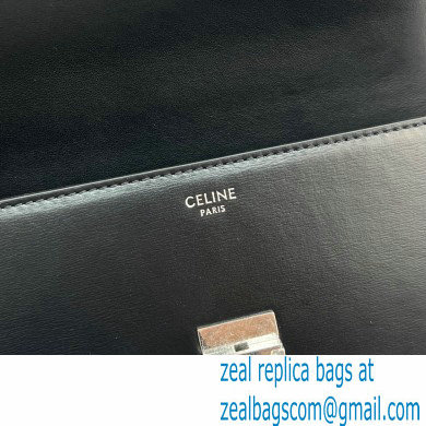 Celine CHAIN Shoulder Bag Triomphe in shiny calfskin 60215 Black/Silver