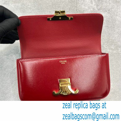 Celine CHAIN Shoulder Bag Triomphe in shiny calfskin 60215 Burgundy - Click Image to Close