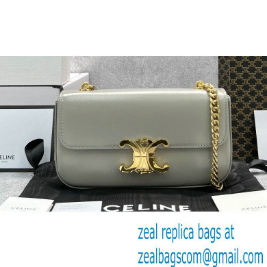 Celine CHAIN Shoulder Bag Triomphe in shiny calfskin 60215 Gray