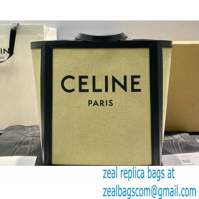 Celine LARGE SQUARE Bag in Textile with CELINE print and Calfskin 60218 - Click Image to Close