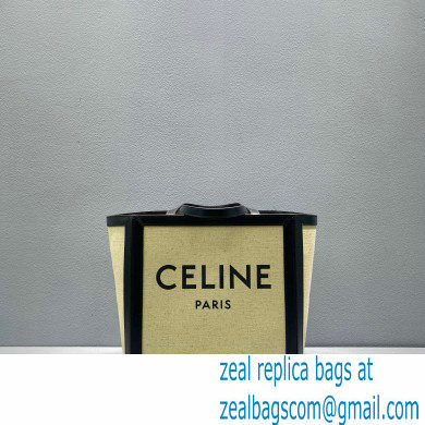 Celine LARGE SQUARE Bag in Textile with CELINE print and Calfskin 60218 - Click Image to Close