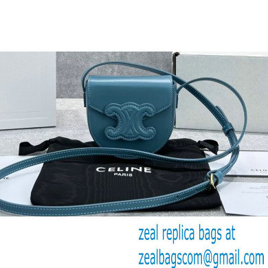 Celine MINI BESACE cuir triomphe Bag in Smooth calfskin 60284 Blue - Click Image to Close